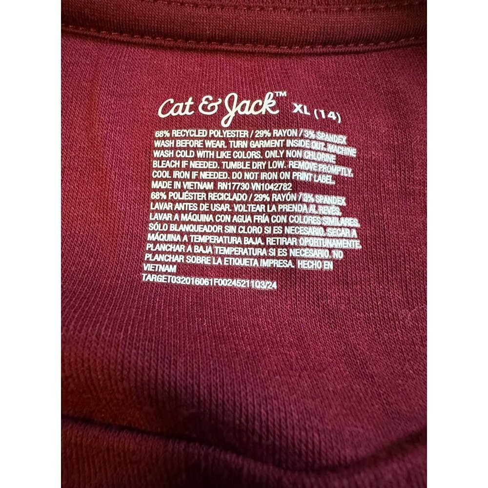Cat & Jack Girl's Long Sleeve Textured Top Size XL 14 NWT - Picture 5 of 6